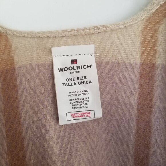 Woolrich Poncho Wrap Sweater Woven Fringe Viscose - Picture 11 of 12